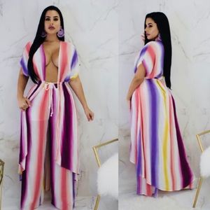 New 2 Piece Wide Leg And Cardigan Set